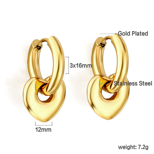Goldiluxx European And American Fashion Electroplating 18K Gold Earrings