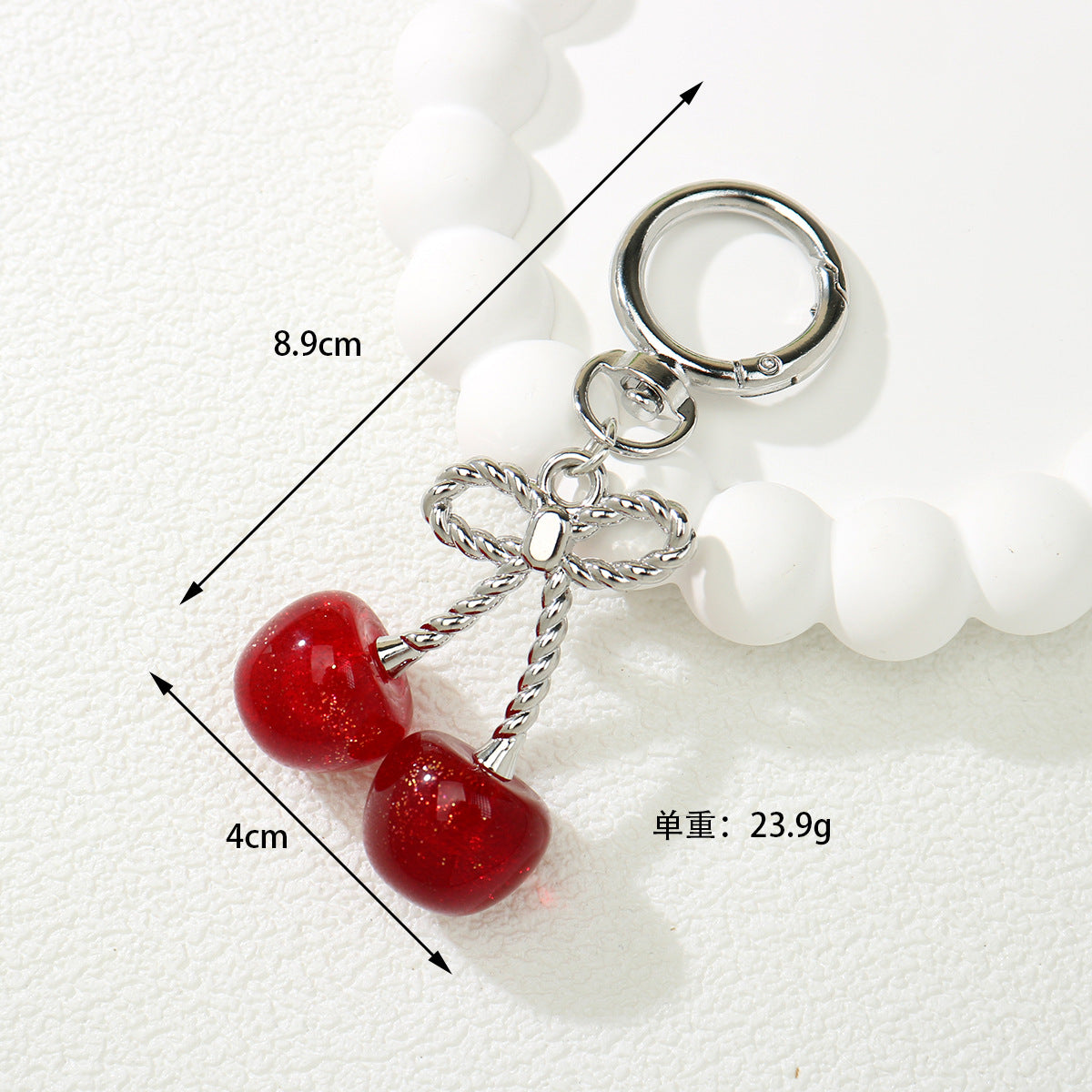 Goldiluxx Fresh And Delicate Cherry Keychain Pendant
