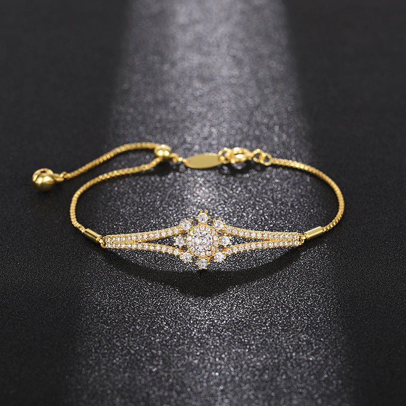 Goldiluxx Gentle Romantic Womens Snowflake Bracelet With A Sweet Chic Design And A Dazzling Eye-catching Finish