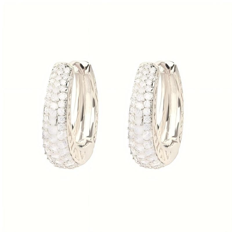 Goldiluxx Geometric High-end Fashion Super Sparkling Full Diamond Earrings