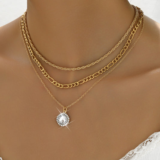 Goldiluxx Multi-layer Pendant Necklace Fashion Women's Accessories Hemp Flowers Chain