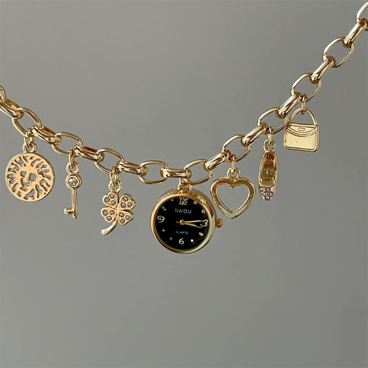 Goldiluxx Fashion Korean Style Diamond Thin Love Watch Women's Simple