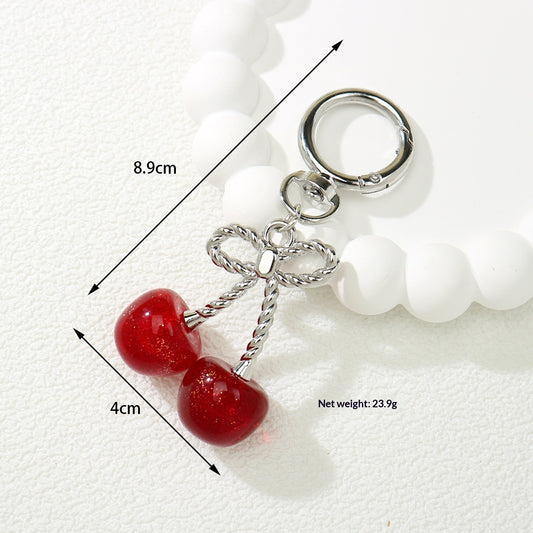 Goldiluxx Fresh And Delicate Cherry Keychain Pendant