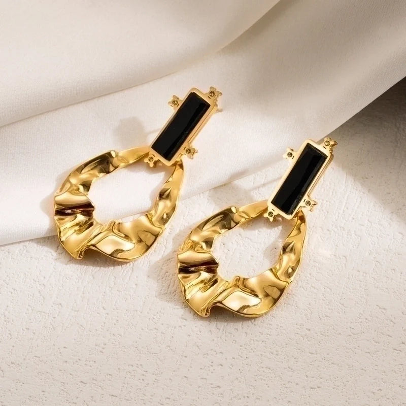 Goldiluxx 1 Pair IG Style Leaves Flower Ginkgo Leaf Plating 304 Stainless Steel 18K Gold Plated Stainless Steel Earrings