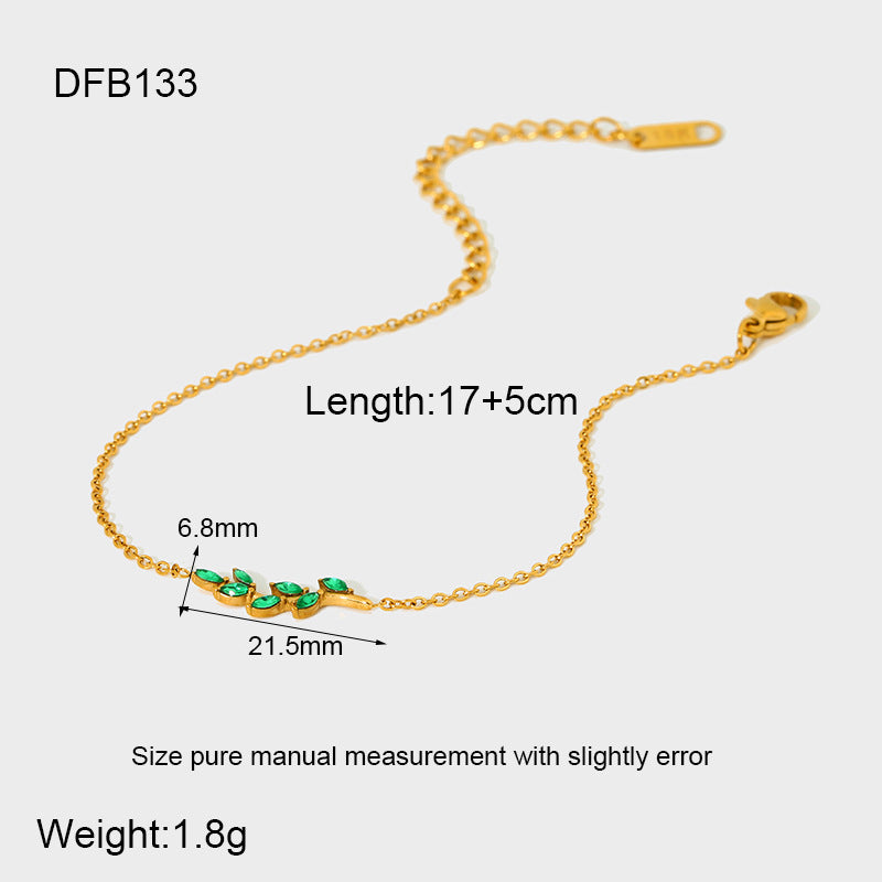 Goldiluxx Full-Crystal Zircon Flower Stainless Steel Bracelet