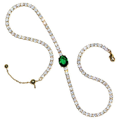 Goldiluxx Irregular Full-zirconia Necklace With 18K Gold Plating For Long-lasting Color