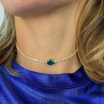 Goldiluxx Irregular Full-zirconia Necklace With 18K Gold Plating For Long-lasting Color