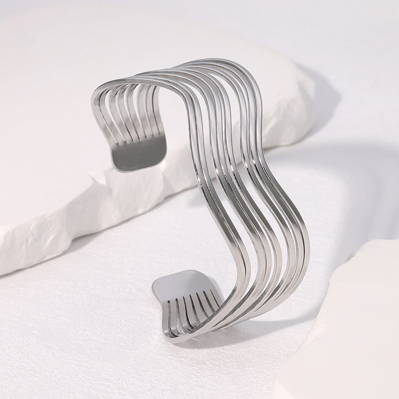 Goldiluxx European And American Geometric Line Simple Cold Style Bracelet