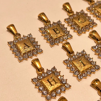 Goldiluxx 18k Gold plated Fully Diamond encrusted Letter Pendant