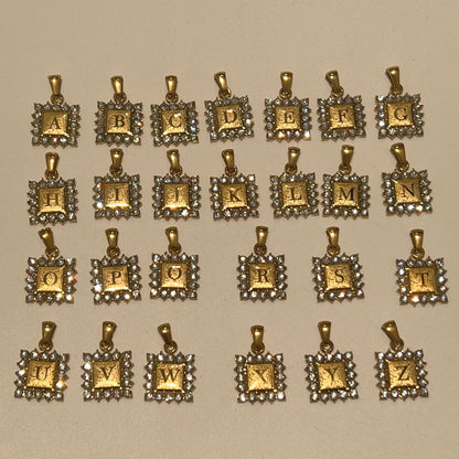 Goldiluxx 18k Gold plated Fully Diamond encrusted Letter Pendant