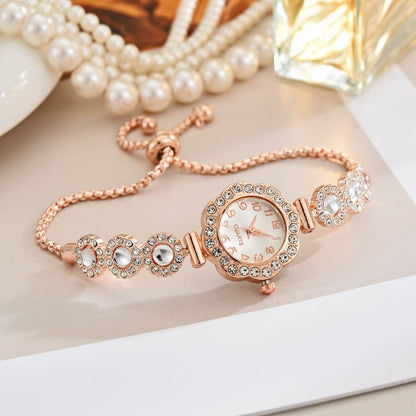 Goldiluxx Free Pull-out Bracelet Women's Watch Fashion Color Diamond
