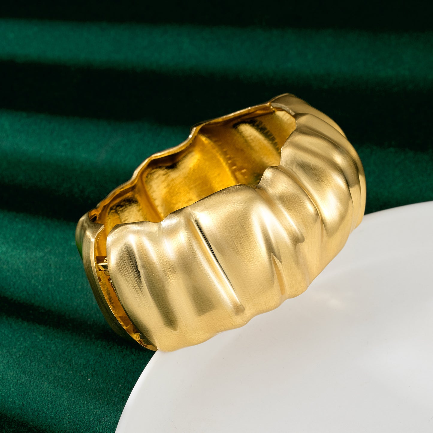 Goldiluxx Irregular Open Wide Bracelet Female Exaggerated Twin