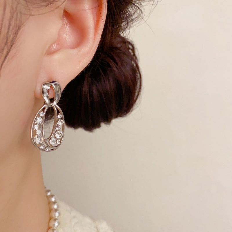 Goldiluxx Female Minimalist French Retro Hollow Geometric Earrings