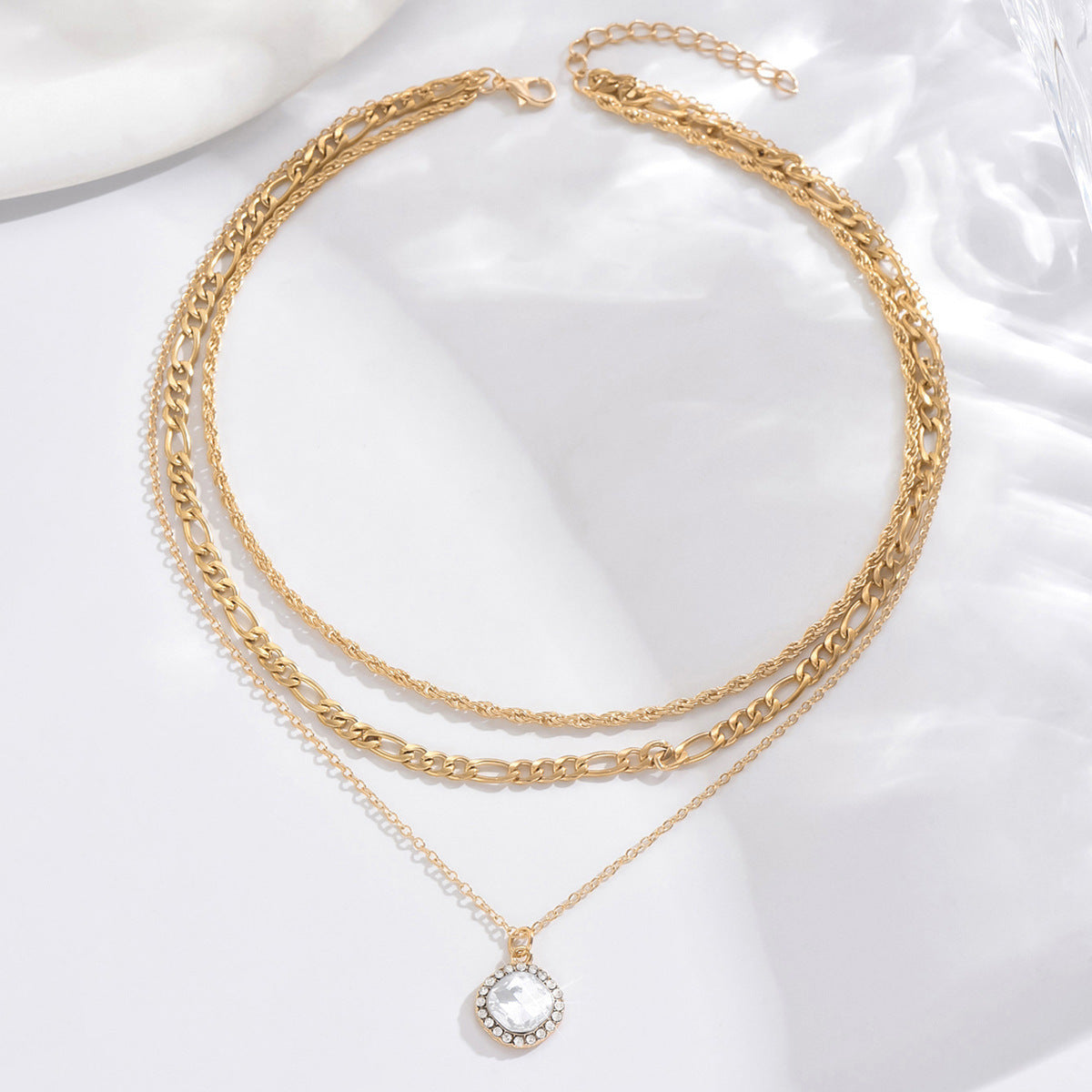 Goldiluxx Multi-layer Pendant Necklace Fashion Women's Accessories Hemp Flowers Chain