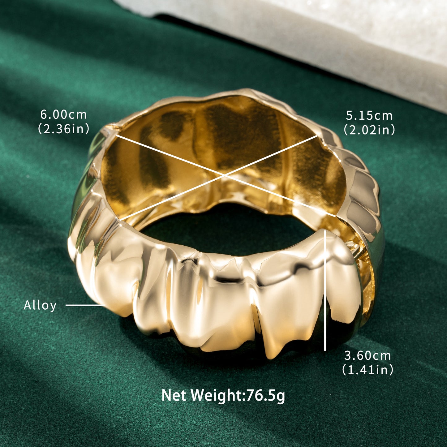 Goldiluxx Irregular Open Wide Bracelet Female Exaggerated Twin