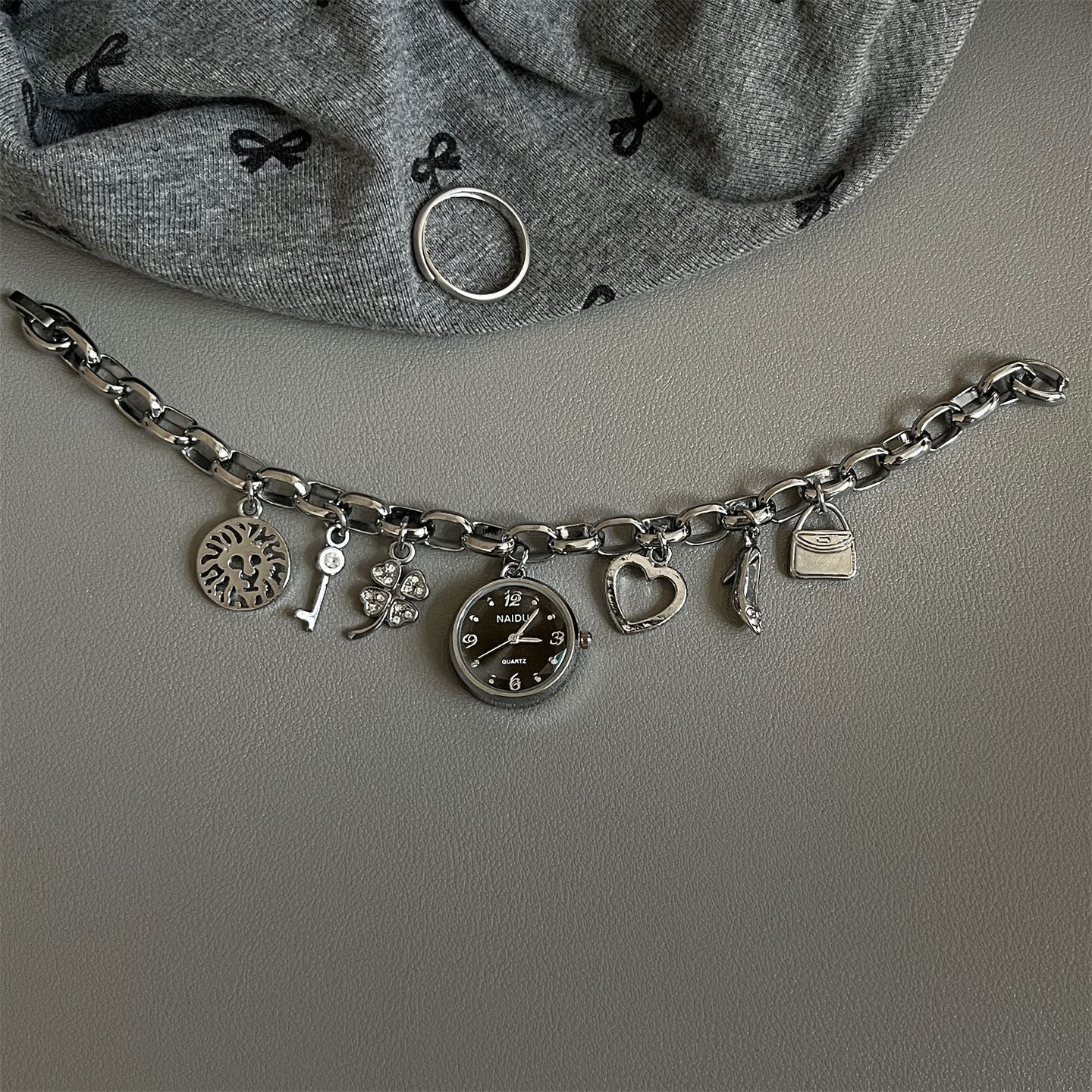 Goldiluxx Fashion Korean Style Diamond Thin Love Watch Women's Simple