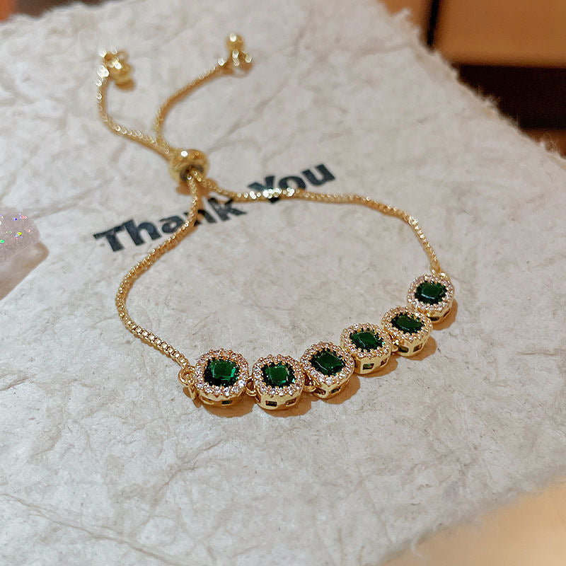 Goldiluxx Luxury Yet Understated Flower-embellished Zircon Bracelet With A High-end Vibe