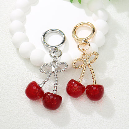 Goldiluxx Fresh And Delicate Cherry Keychain Pendant