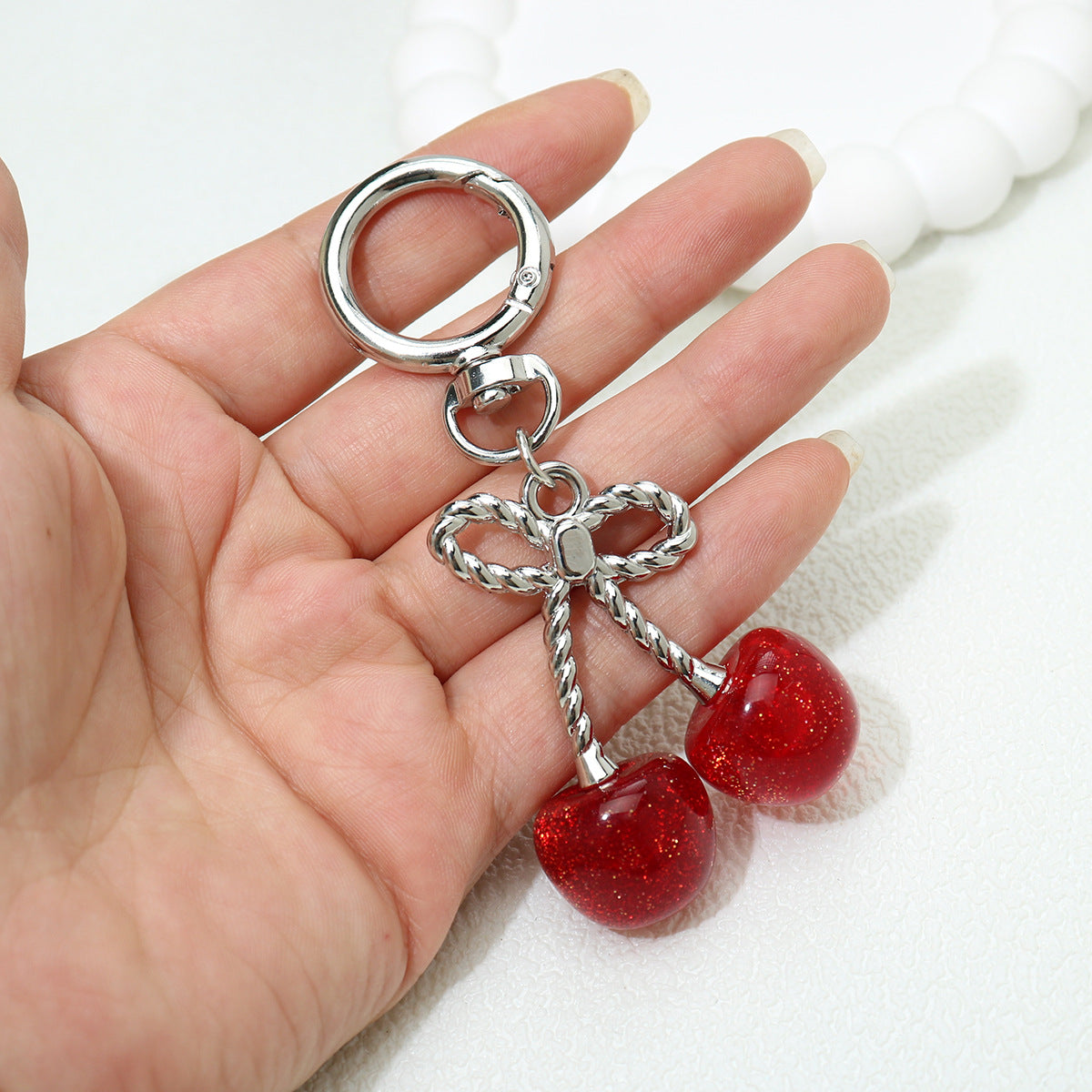 Goldiluxx Fresh And Delicate Cherry Keychain Pendant