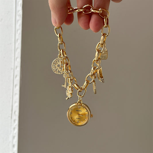 Goldiluxx Fashion Korean Style Diamond Thin Love Watch Women's Simple