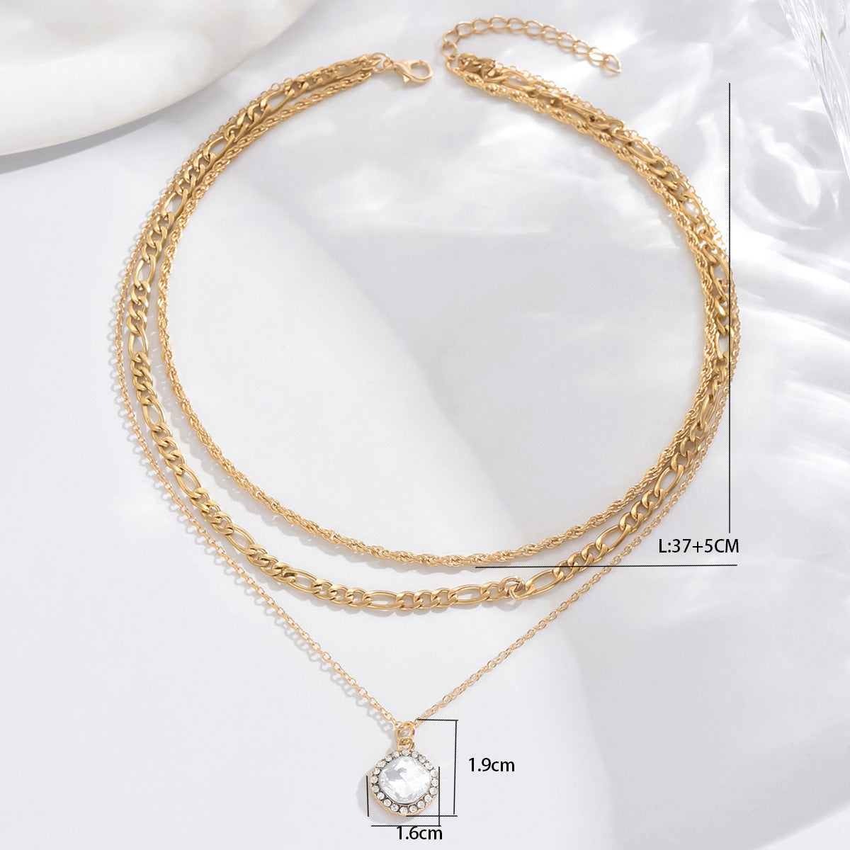 Goldiluxx Multi-layer Pendant Necklace Fashion Women's Accessories Hemp Flowers Chain