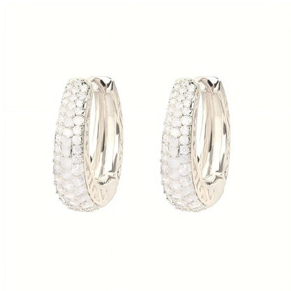 Goldiluxx Geometric High-end Fashion Super Sparkling Full Diamond Earrings