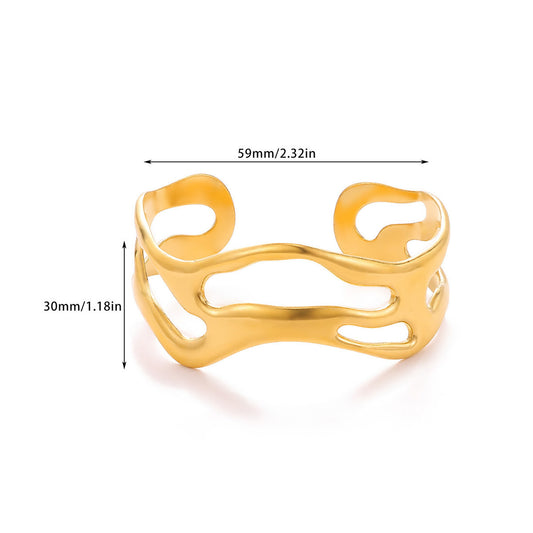 Goldiluxx Simple New Irregular Stainless Steel Gold-plated Bracelet