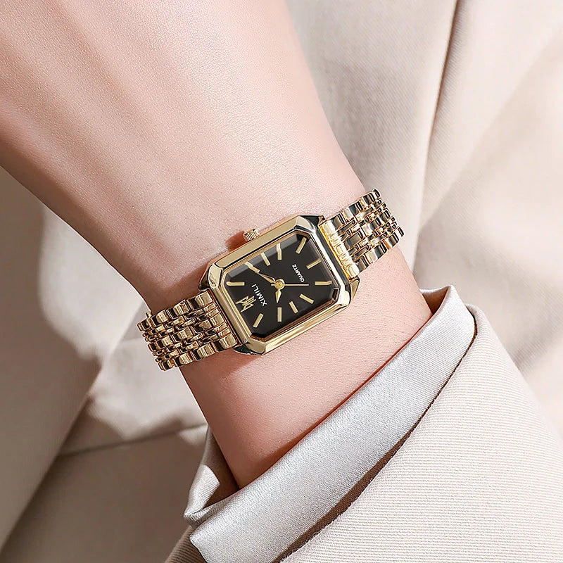 Goldiluxx Casual Letter Horseshoe Buckle Quartz Women's Watches