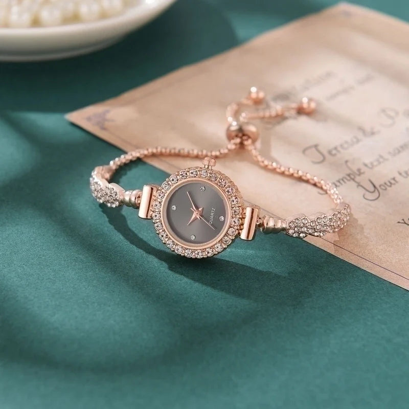 Goldiluxx 3 Pieces Elegant Geometric Telescopic Rope Quartz Women's Watches