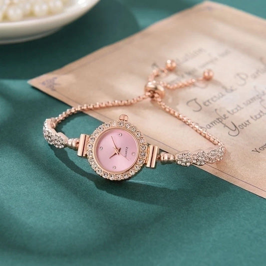 Goldiluxx 3 Pieces Elegant Geometric Telescopic Rope Quartz Women's Watches