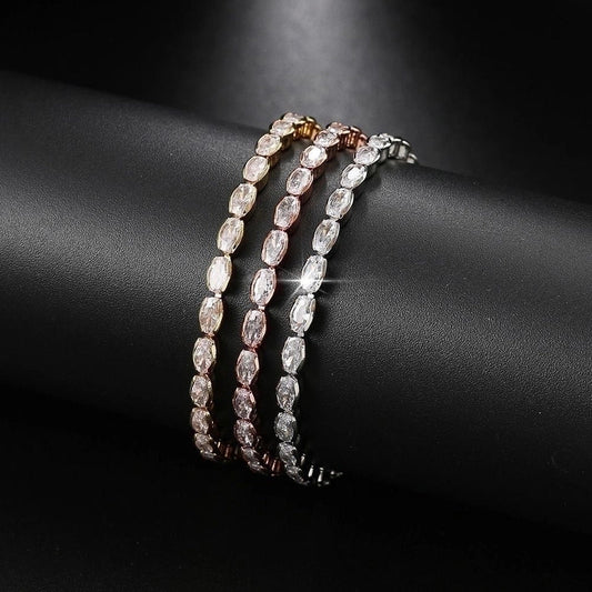 Goldiluxx Fashion Geometric Copper Inlay Zircon Bracelets 1 Piece