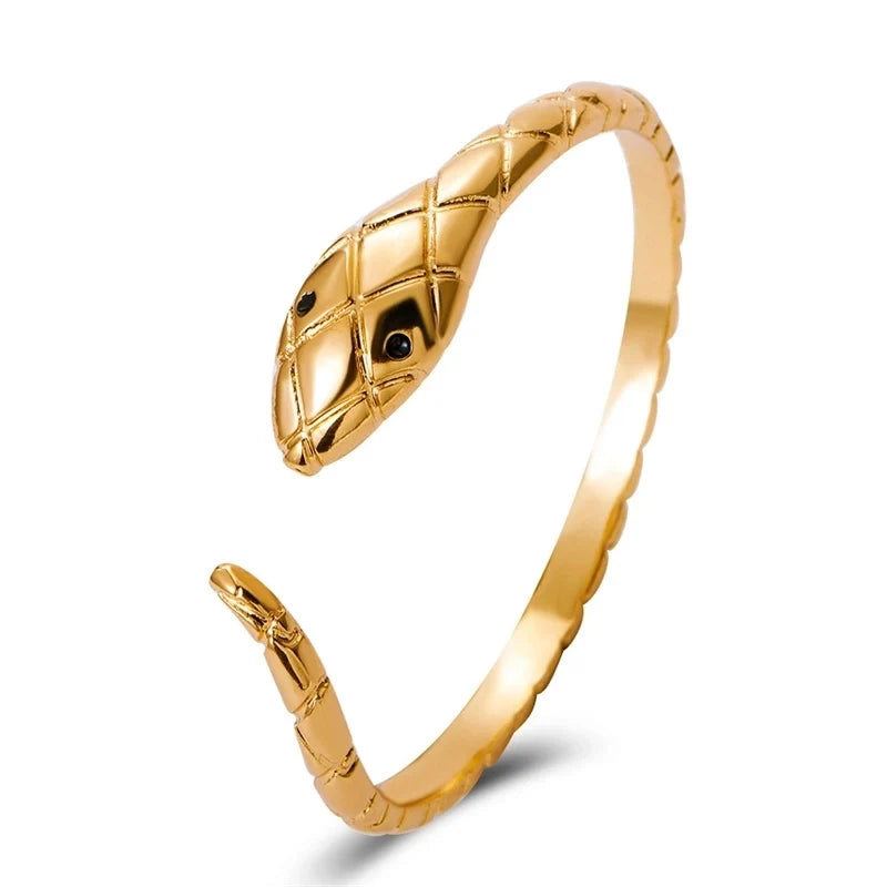 Goldiluxx Alloy Gold Plated Silver Plated Hip-Hop Classic Style Streetwear Plating Hollow Out Inlay Animal Crystal Pearls Zircon Wristband Bangle