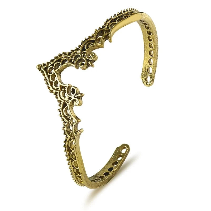 Goldiluxx Alloy Gold Plated Silver Plated Hip-Hop Classic Style Streetwear Plating Hollow Out Inlay Animal Crystal Pearls Zircon Wristband Bangle