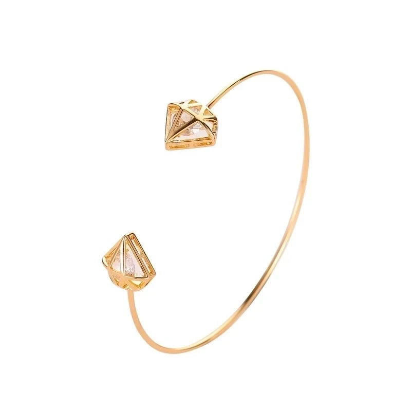 Goldiluxx Alloy Gold Plated Silver Plated Hip-Hop Classic Style Streetwear Plating Hollow Out Inlay Animal Crystal Pearls Zircon Wristband Bangle