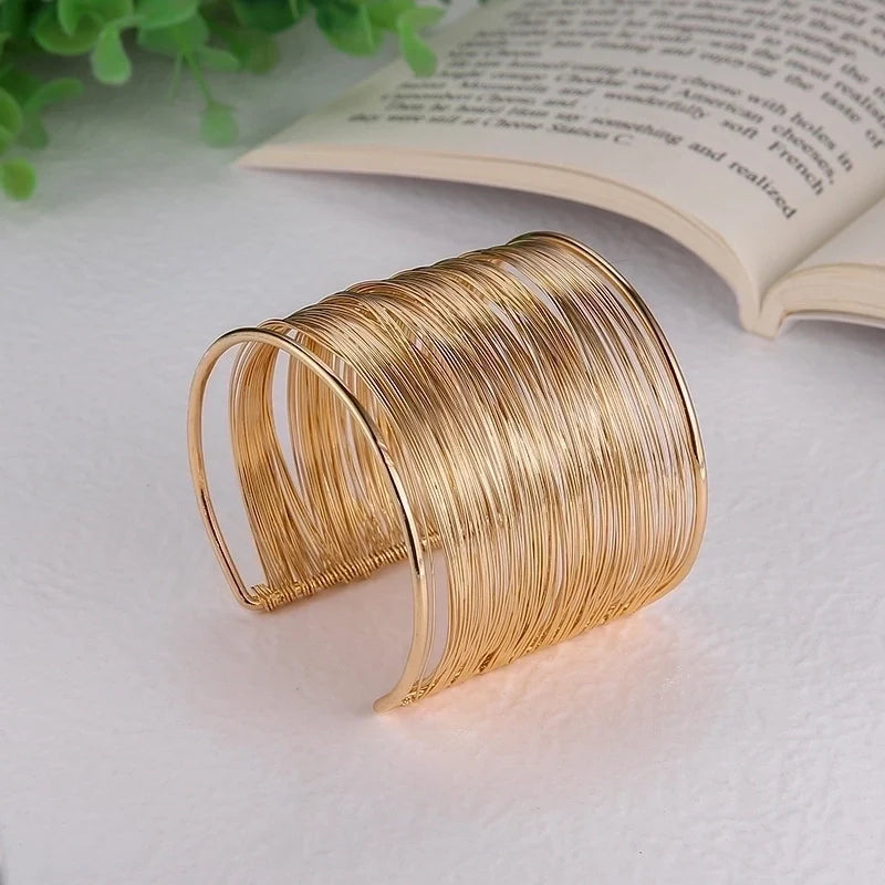 Goldiluxx Alloy Gold Plated Silver Plated Hip-Hop Classic Style Streetwear Plating Hollow Out Inlay Animal Crystal Pearls Zircon Wristband Bangle