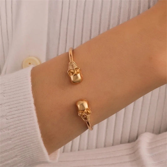 Goldiluxx Alloy Gold Plated Silver Plated Hip-Hop Classic Style Streetwear Plating Hollow Out Inlay Animal Crystal Pearls Zircon Wristband Bangle