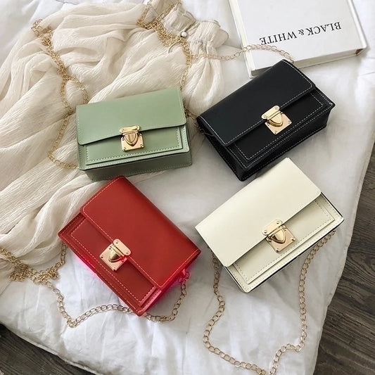 Goldiluxx New Fashion Korean Shoulder Chain Small Square Bag Shoulder Bags