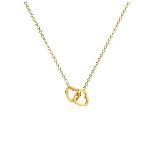 Goldiluxx Elegant Minimalist Geometric Flower Bow Knot Titanium Steel Plating Pendant Necklace