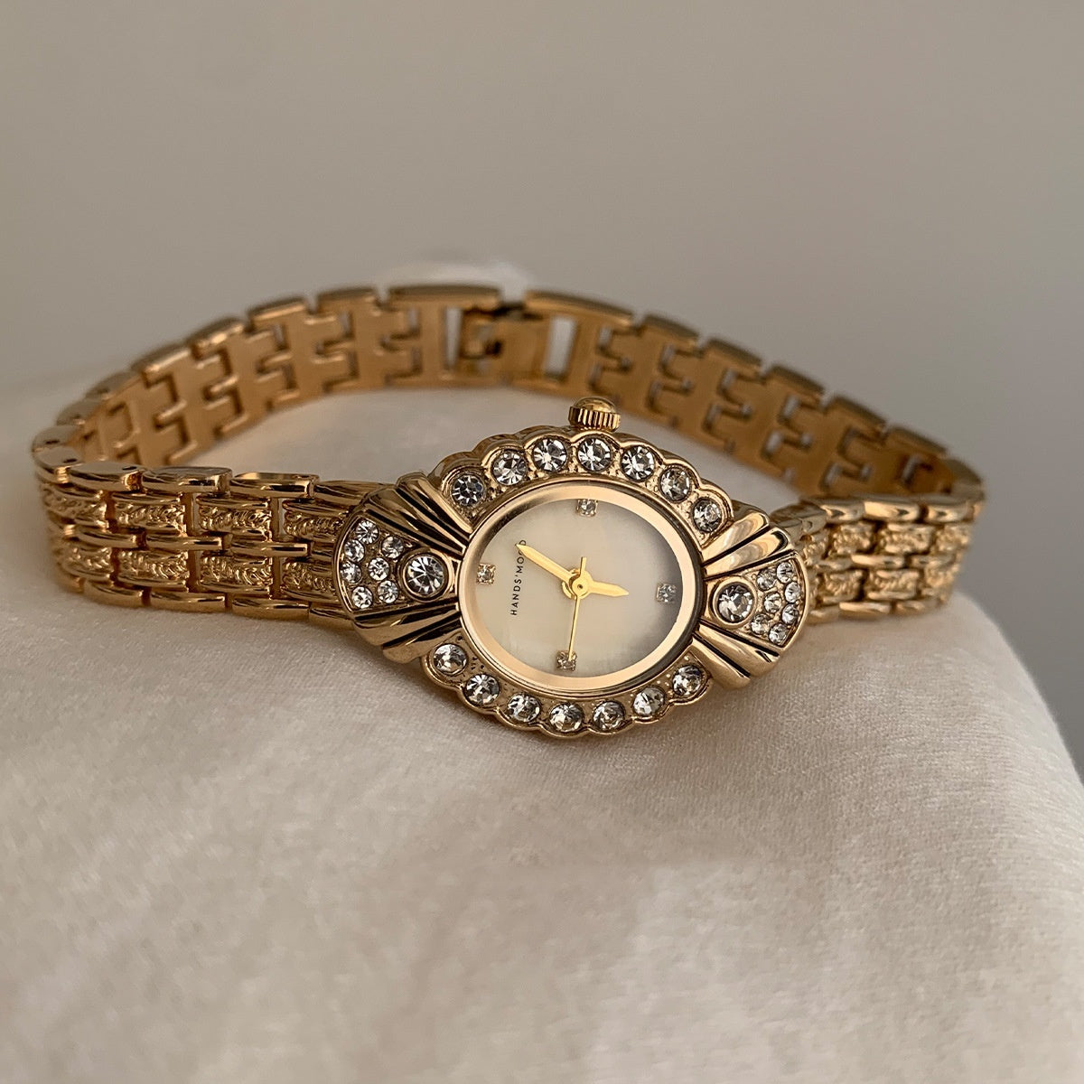 Goldiluxx Vintage Court Style Diamond Small Dial Yellow Fritillary Surface Fall Winter Fashion
