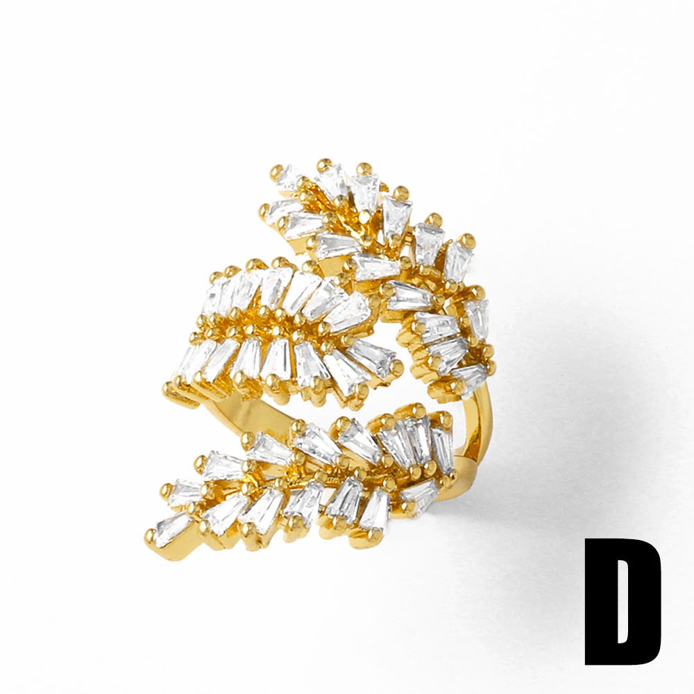 Goldiluxx Copper Ring With Real Gold Plating And Zircon Accents For Women