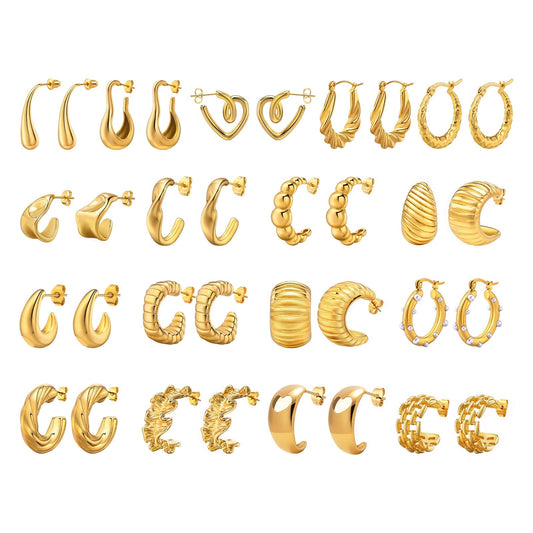 Goldiluxx Elegant All-match Stainless Steel Earrings