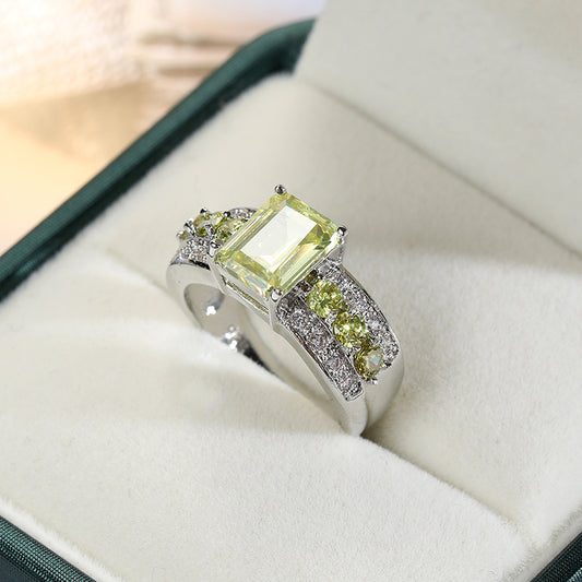 Goldiluxx Purple Square Ring Women's European And American Style