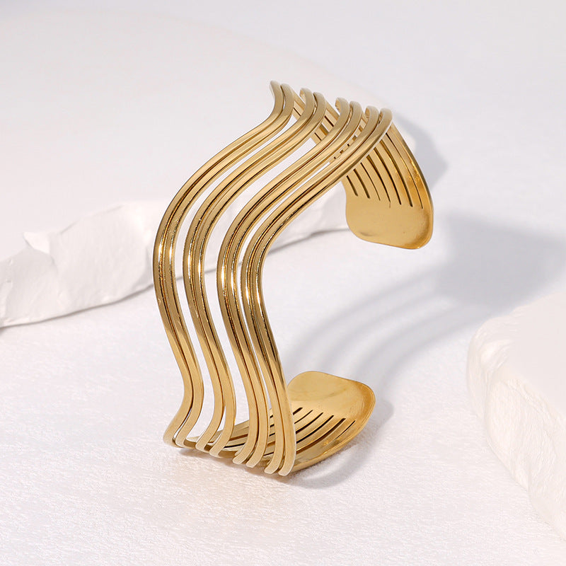 Goldiluxx European And American Geometric Line Simple Cold Style Bracelet