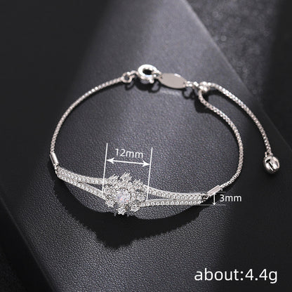 Goldiluxx Gentle Romantic Womens Snowflake Bracelet With A Sweet Chic Design And A Dazzling Eye-catching Finish