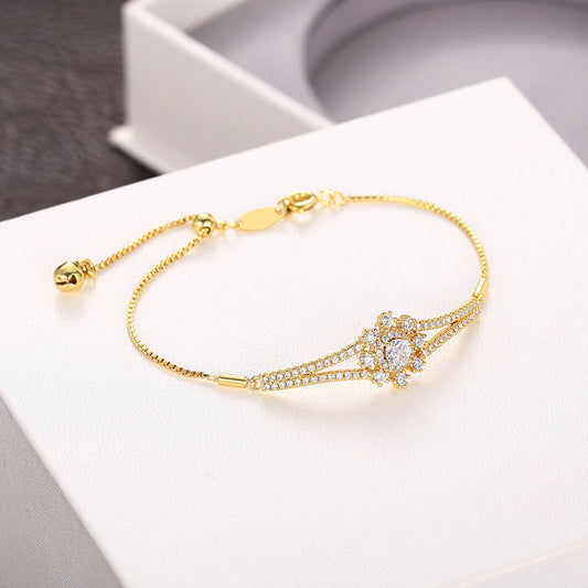 Goldiluxx Gentle Romantic Womens Snowflake Bracelet With A Sweet Chic Design And A Dazzling Eye-catching Finish