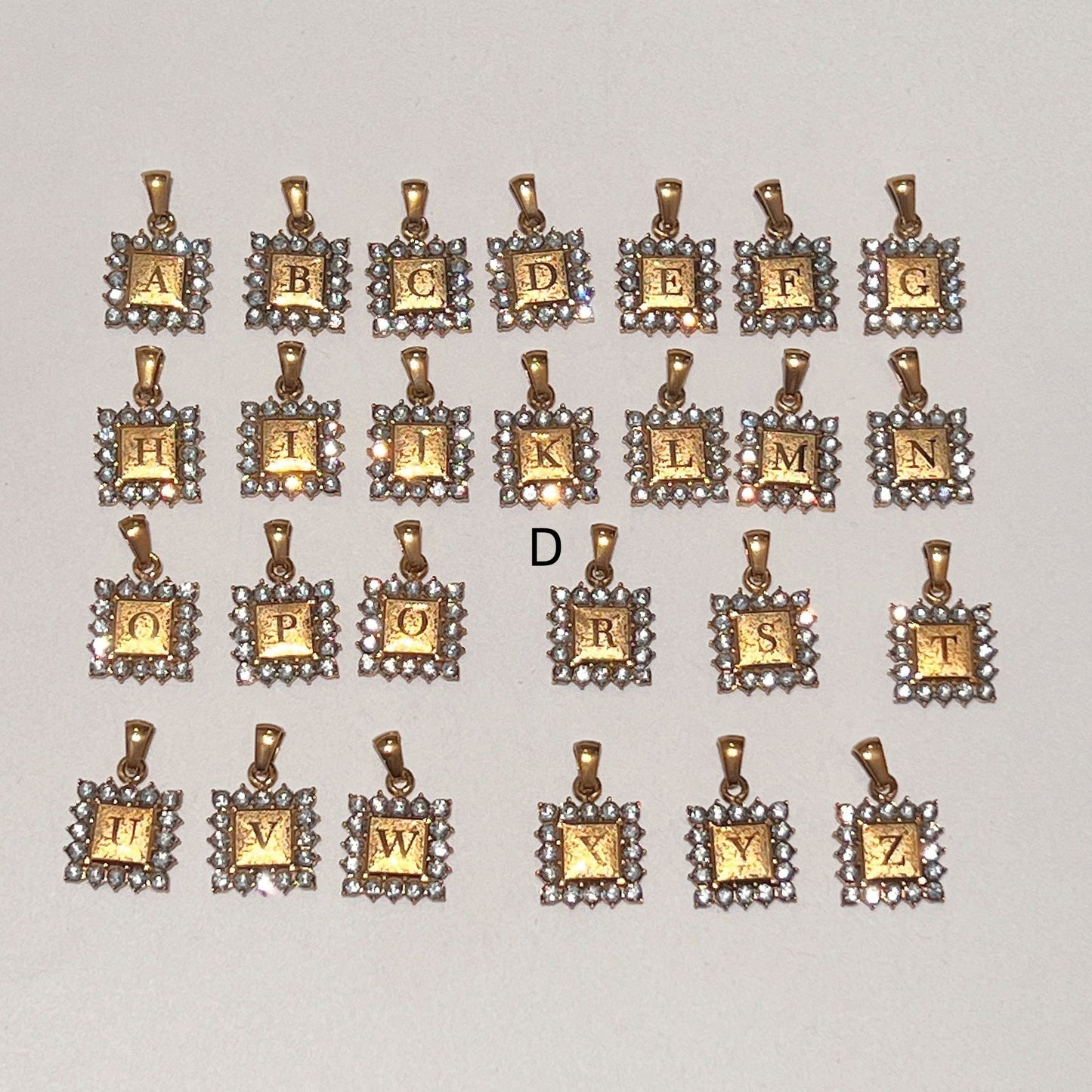 Goldiluxx 18k Gold plated Fully Diamond encrusted Letter Pendant