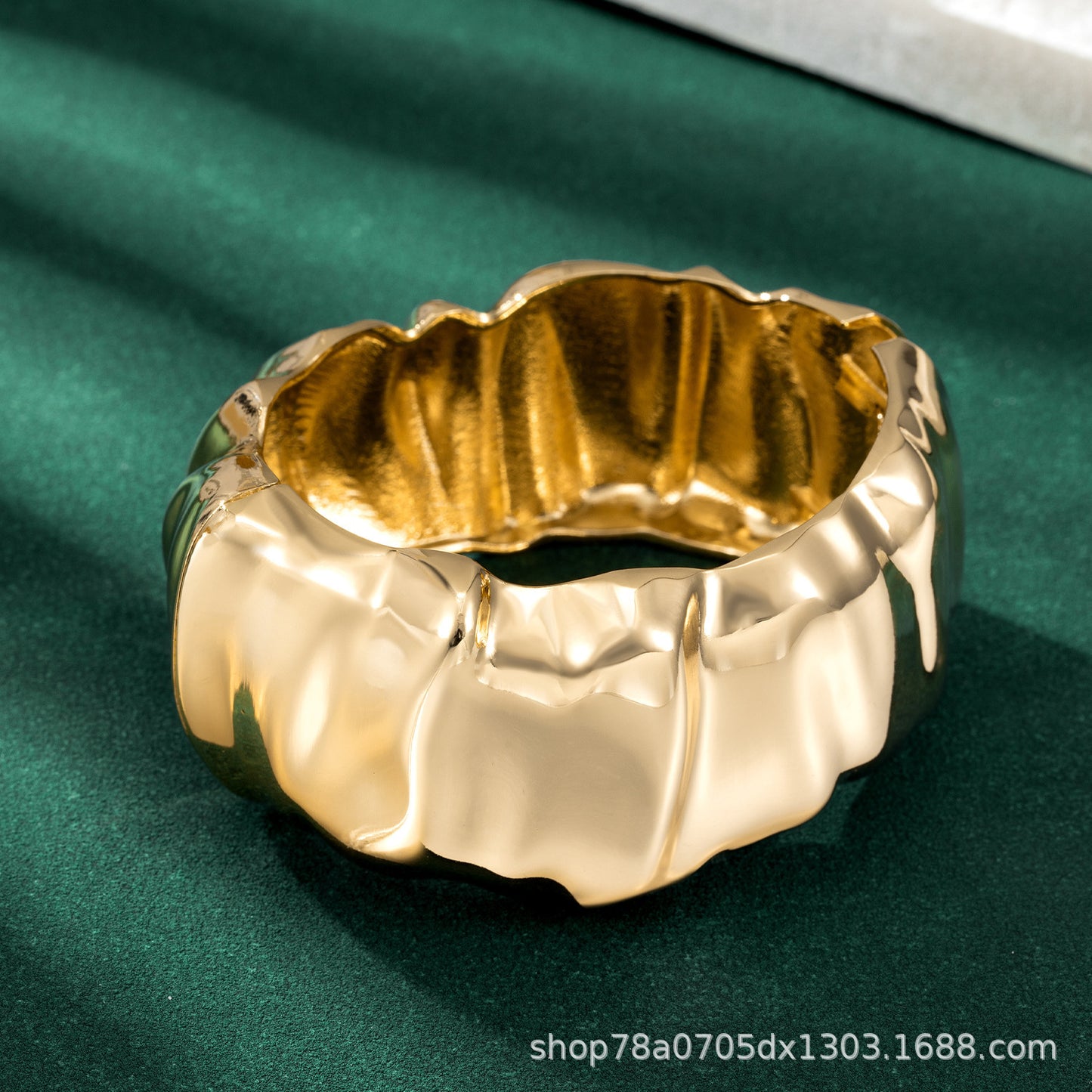 Goldiluxx Irregular Open Wide Bracelet Female Exaggerated Twin