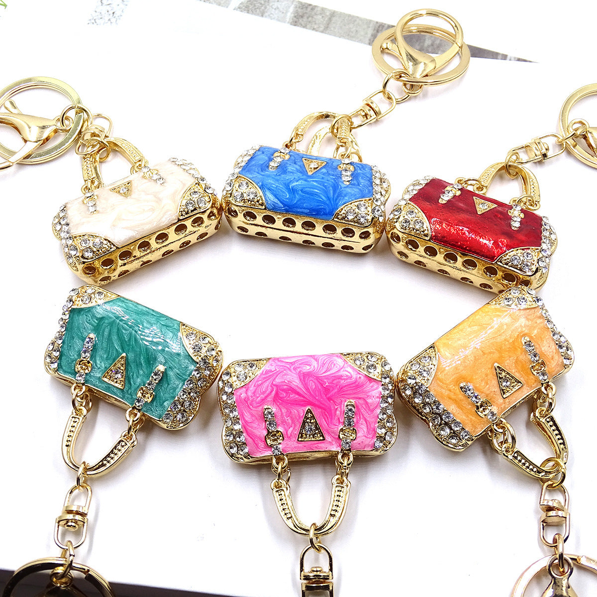 Goldiluxx Pendant Environmental Protection Alloy Diamond Color Enamel Cloud Pattern