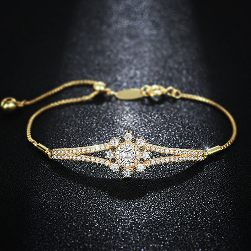 Goldiluxx Gentle Romantic Womens Snowflake Bracelet With A Sweet Chic Design And A Dazzling Eye-catching Finish