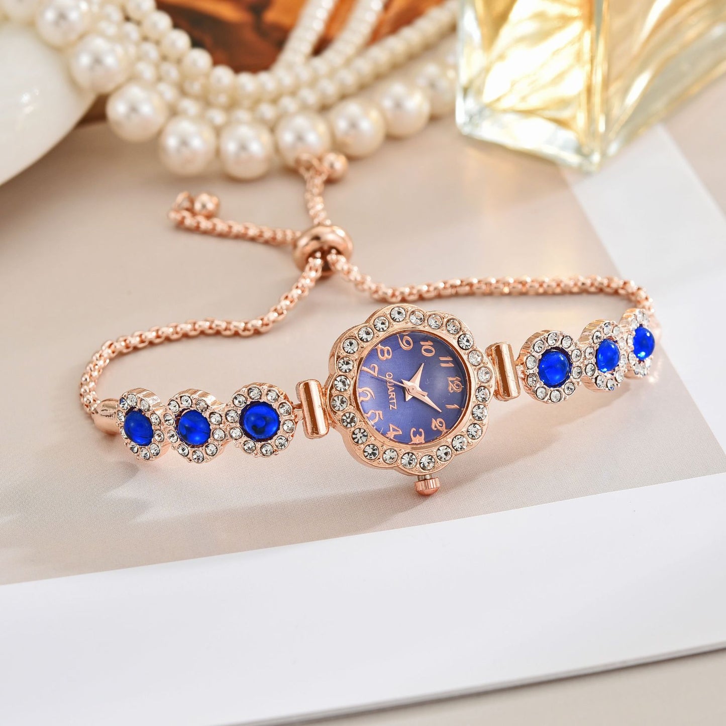 Goldiluxx Free Pull-out Bracelet Women's Watch Fashion Color Diamond
